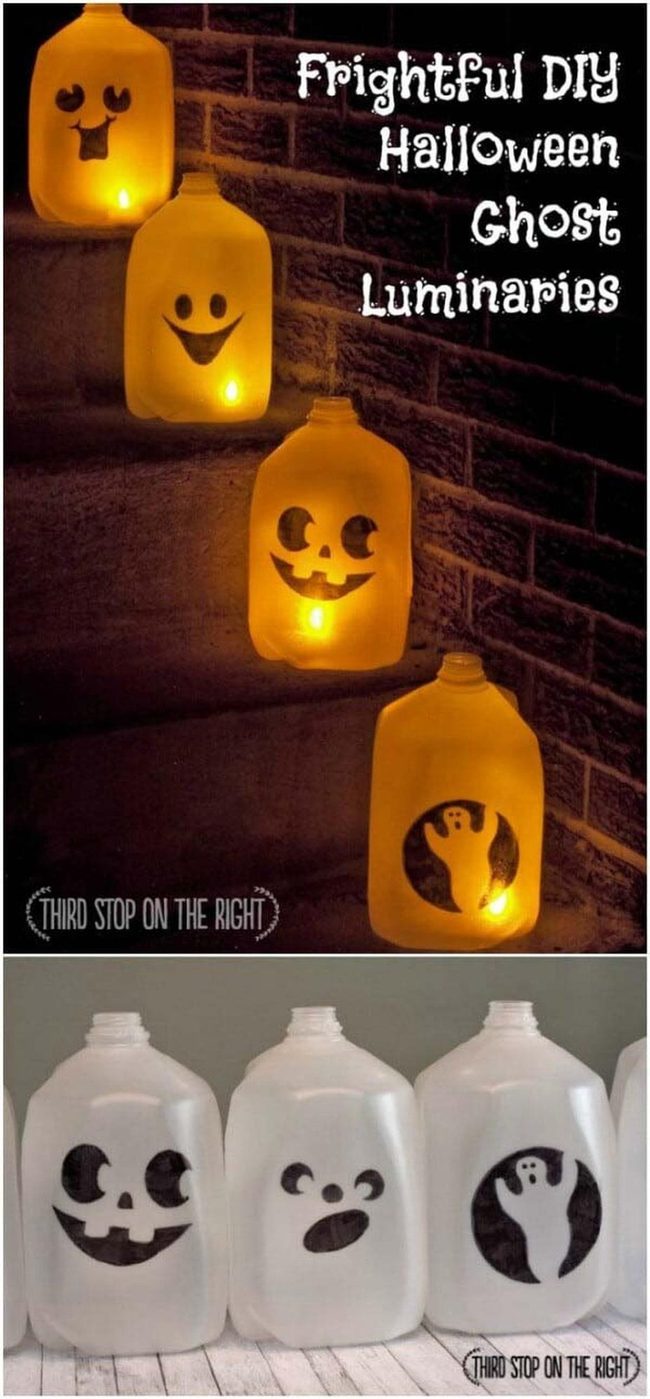 Glowing Ghost Milk Jugs