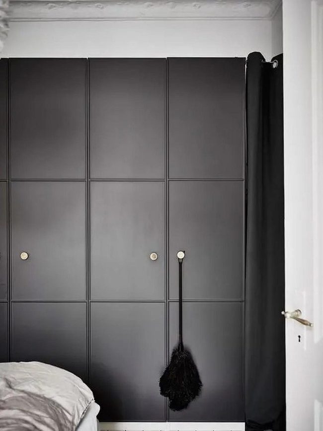 Black Doors, Silver Knobs, White Contrast