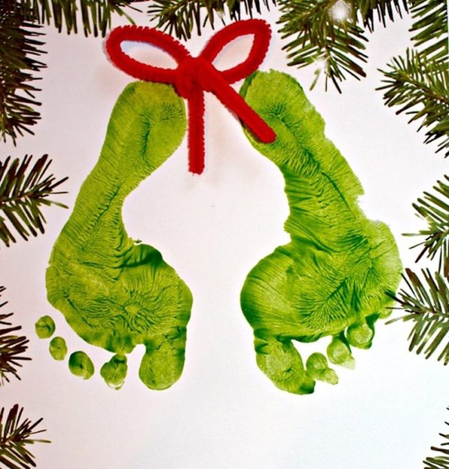 Baby Footprints In Festive Paint
