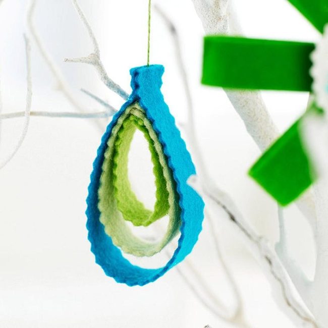 Blue Green Felt Loops