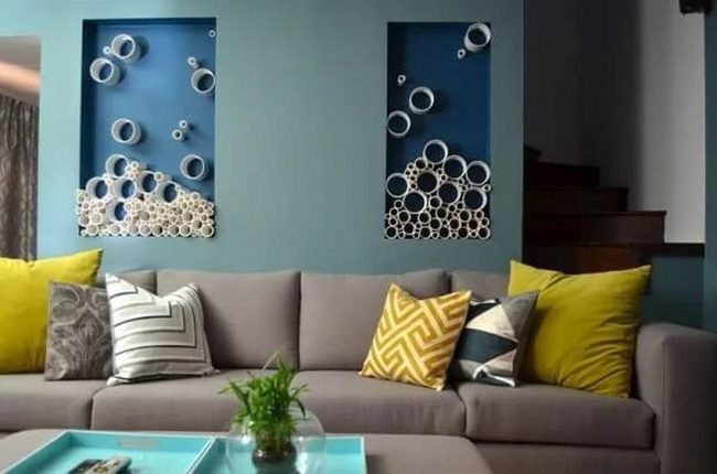 Bold Blue Circles Against Teal