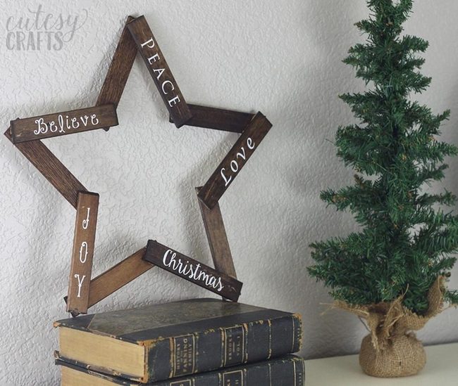 Burlap Trees With Wooden Stars
