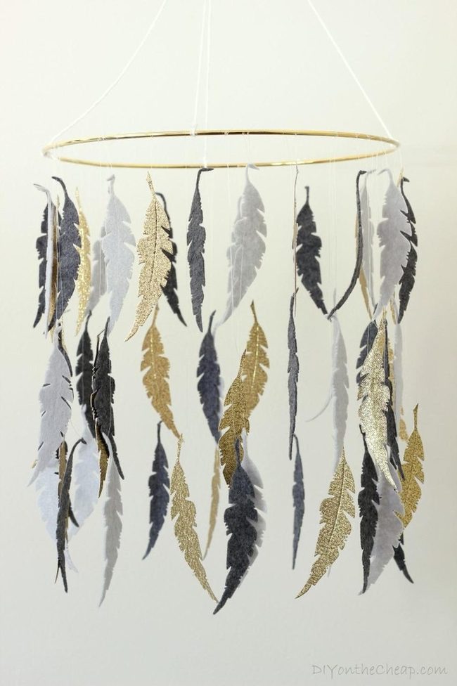 Suspended Gold Feathers In Motion