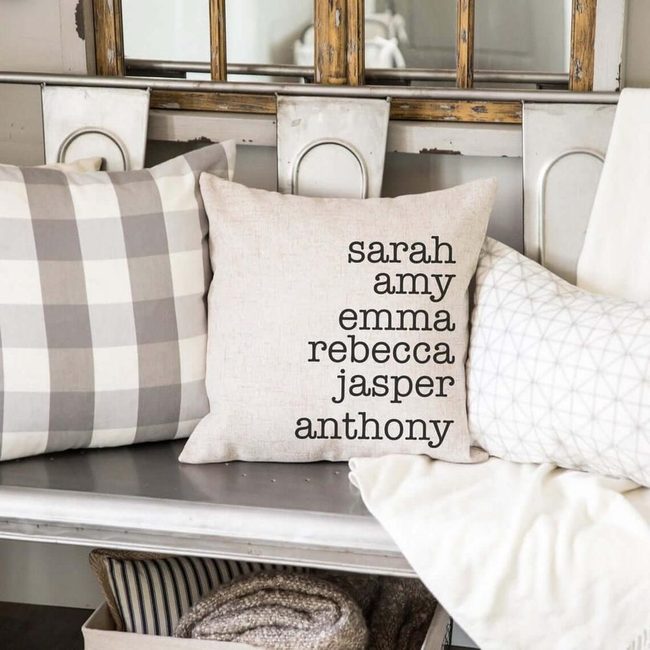 Cotton Linen Personalized Name Pillow