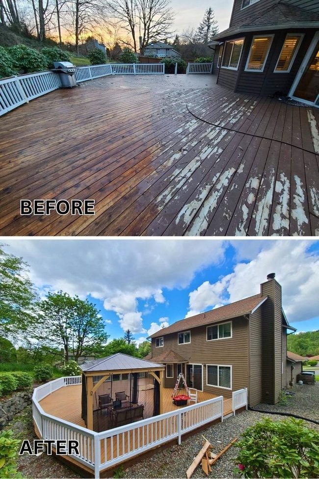 Cedar Wood Deck With Fire Pit