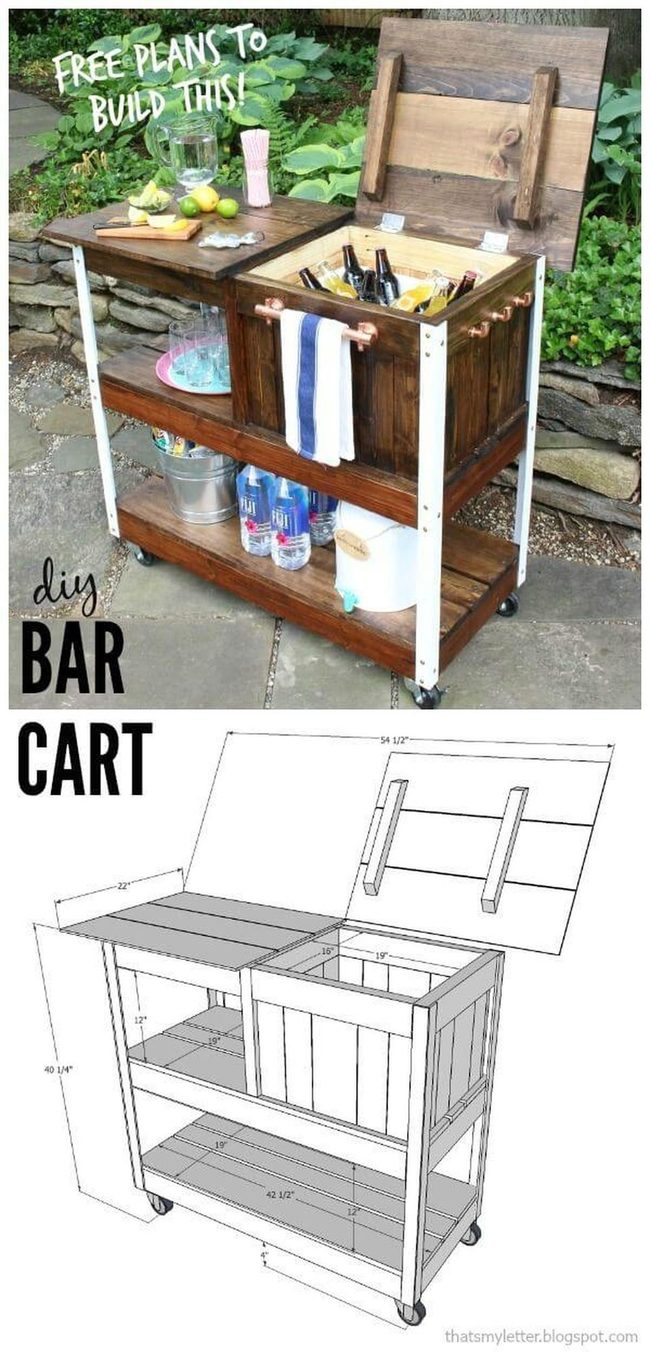 Wooden Mobile Bar Station