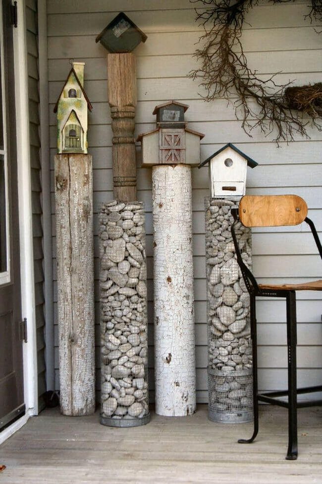 Stacked Stone Birdhouse Base