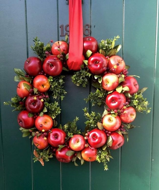 Red Apples Against Dark Green