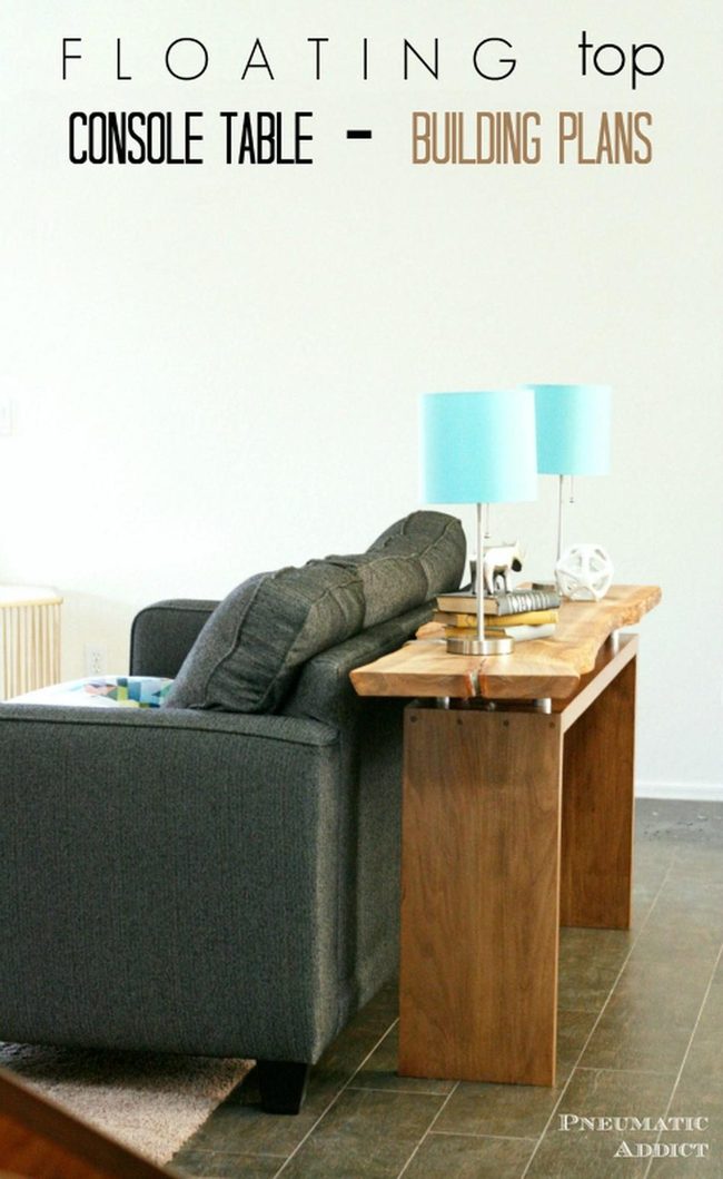 Gray Couches With Blue Lamp Accents