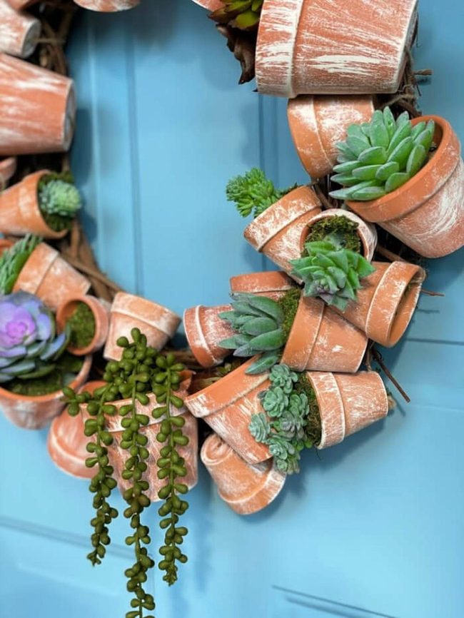 Terracotta Pots Succulent Wreath