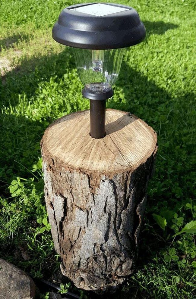 Wooden Solar Light Holders Garden