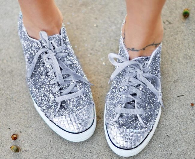 Metallic Pyramid Sparkle Sneakers