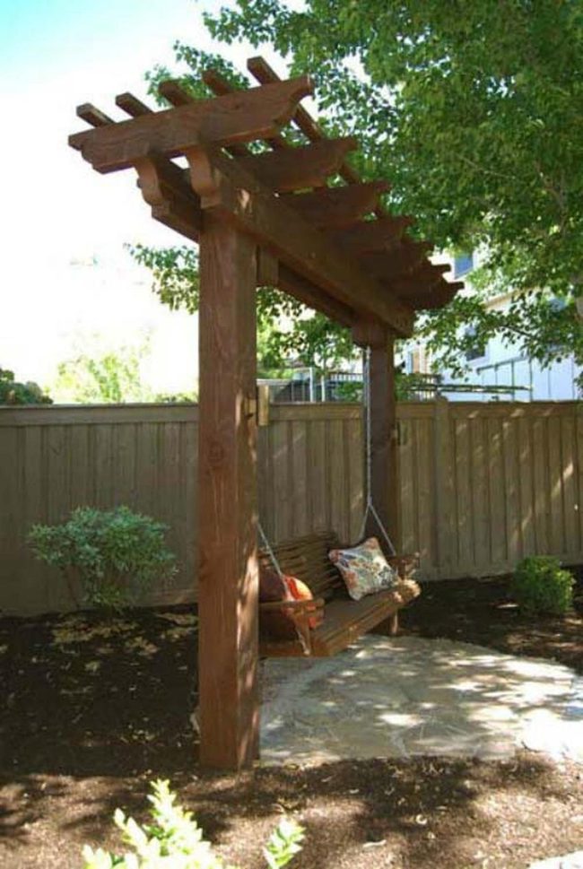 Vine-Covered Pergola Swing Retreat