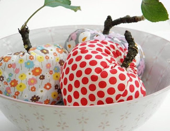 Red Polka Dot Fabric Apples