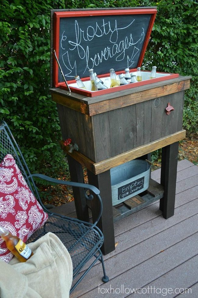 Natural Wood Cooler Station