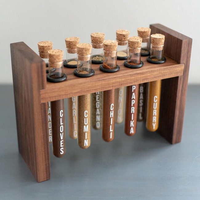 Colorful Spices In Dark Wood