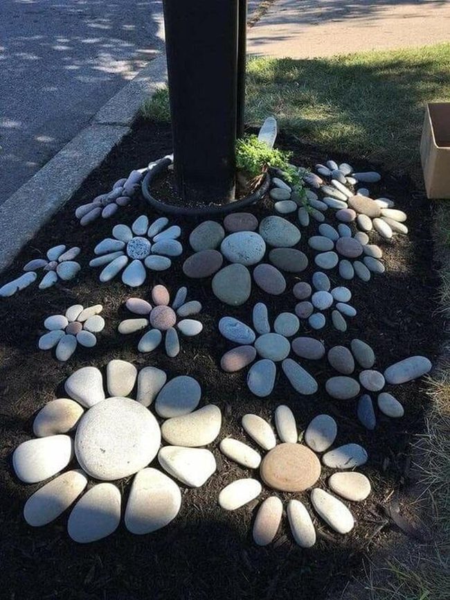 Stone Flowers Low Maintenance Landscape