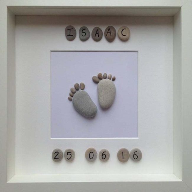 Painted River Rocks Birth Keepsake