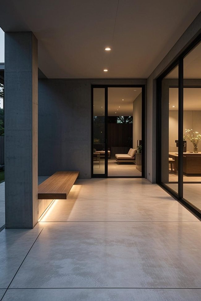 Concrete Porch with Minimal Lines