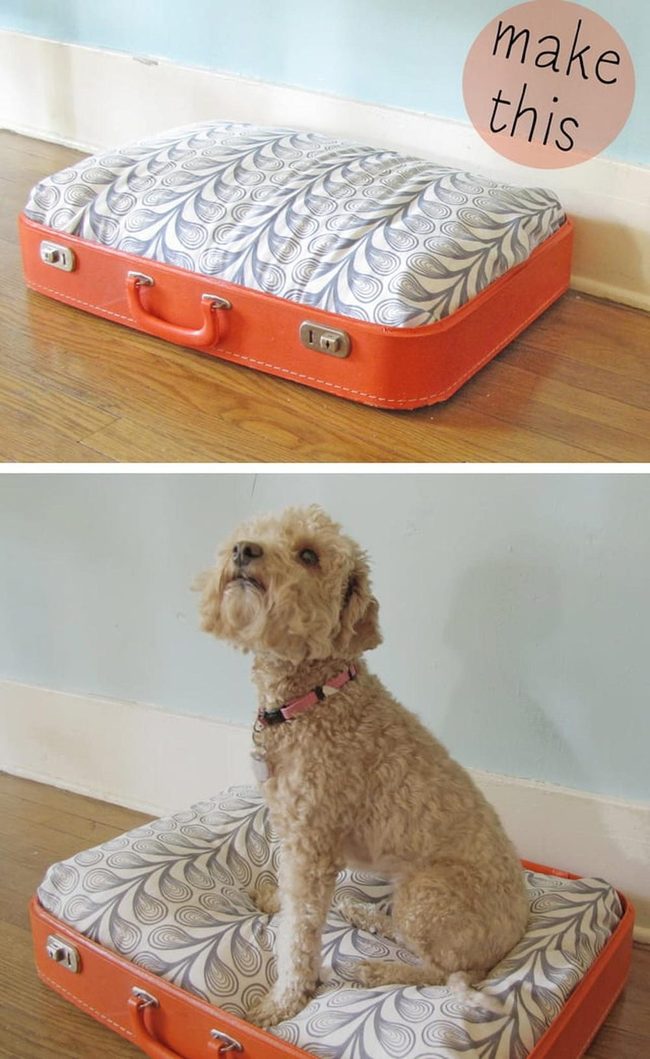 Weathered Suitcase Pet Bed