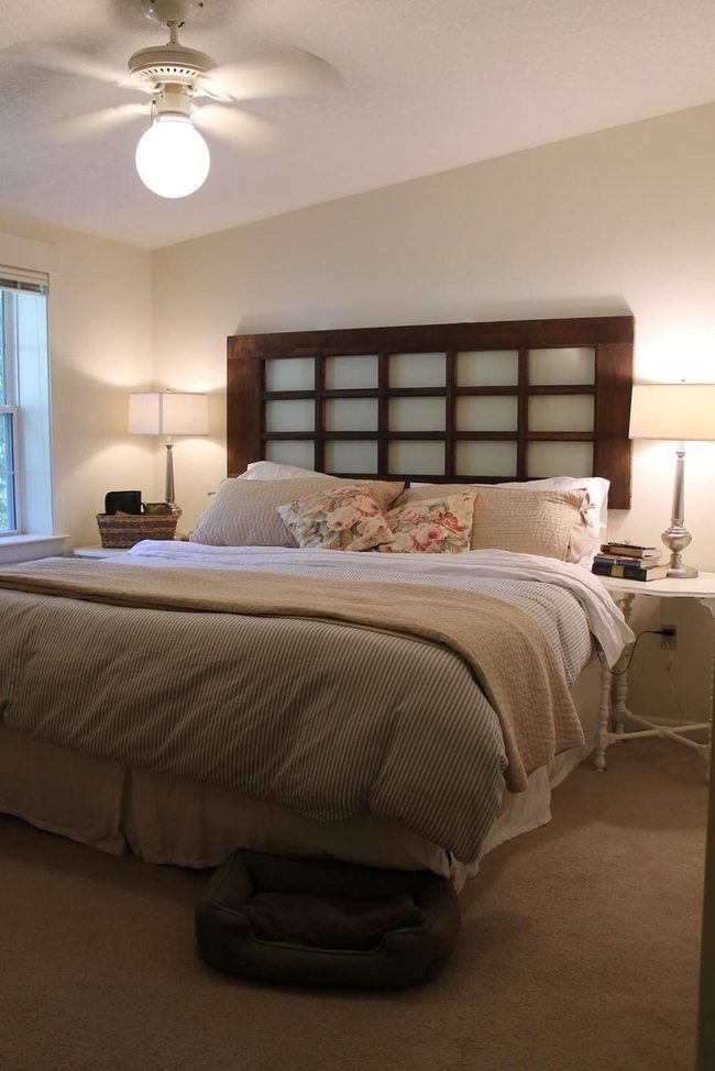 Weathered Glass Door Headboard
