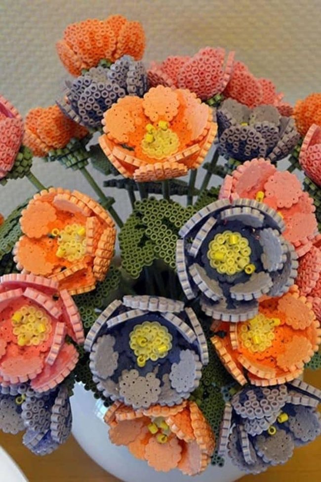 Colorful Plastic Beads Bloom Radiant
