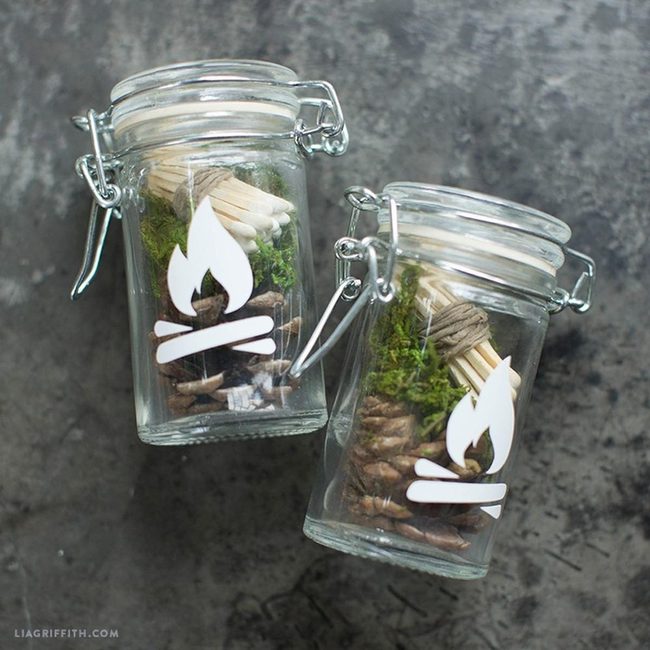 Wooden Matches Inside Glass Jars