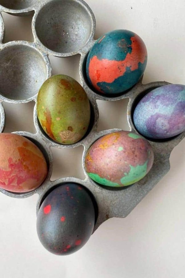 Splatter Paint Easter Eggs Rainbow