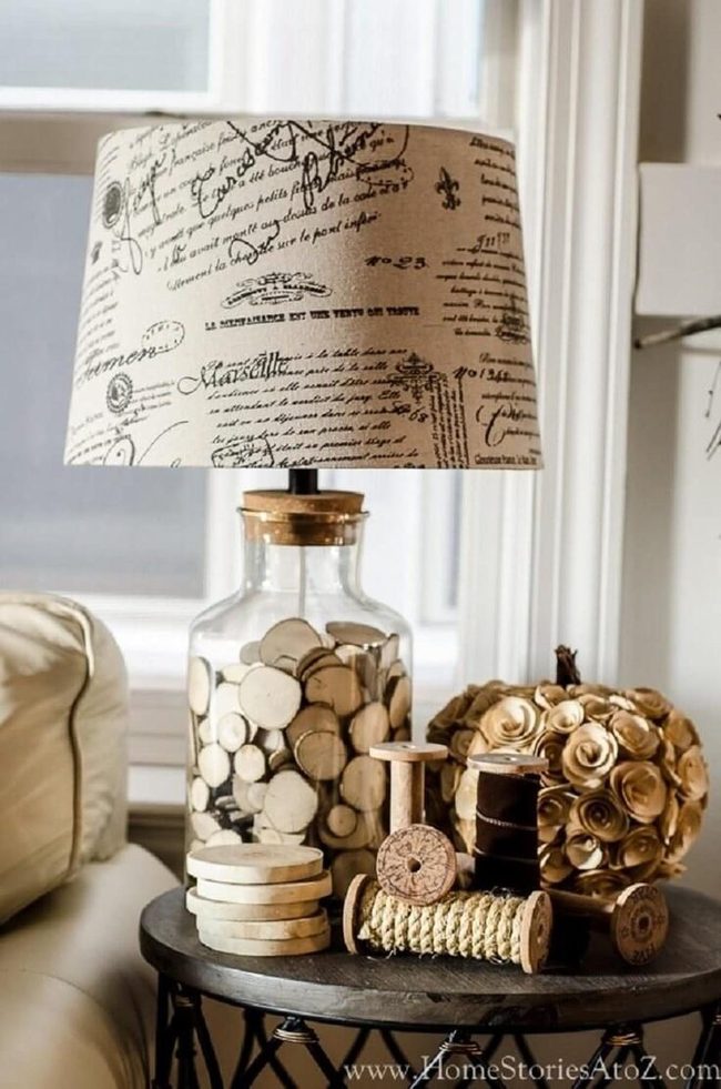 Vintage Stamps Cork Jar Lamps