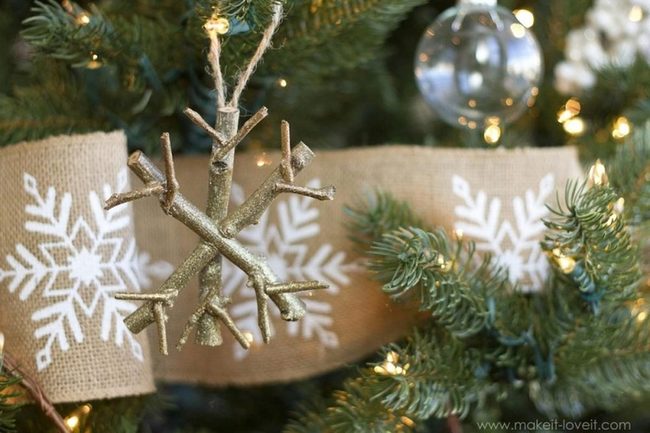 Gold Twigs Among Frosted Glass