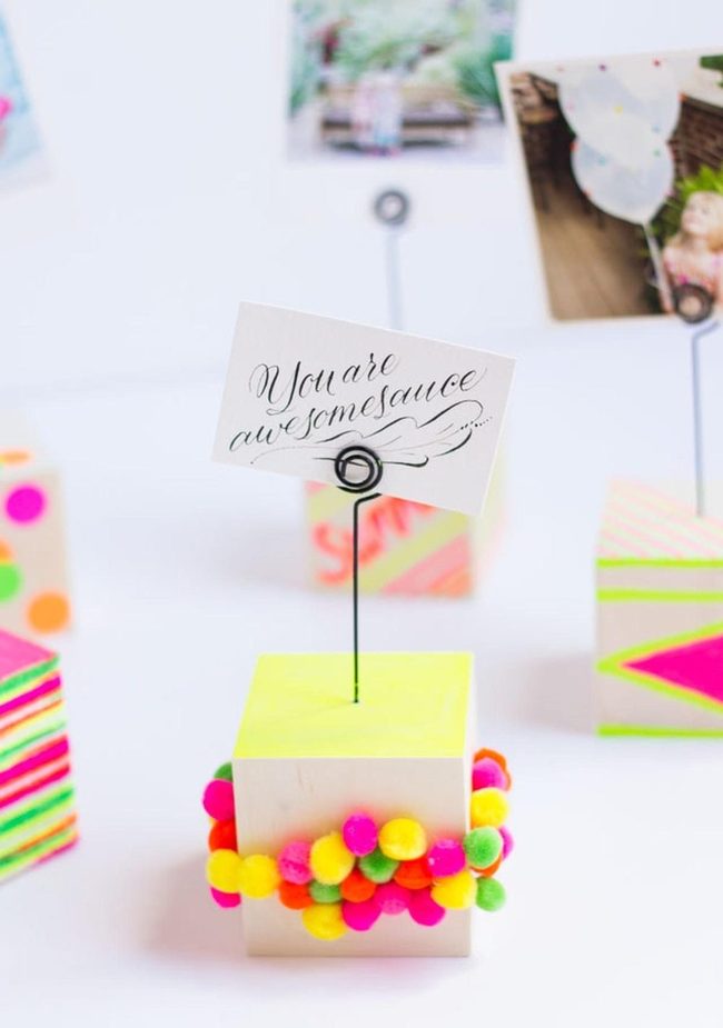 Neon Blocks Pom-Pom Moment