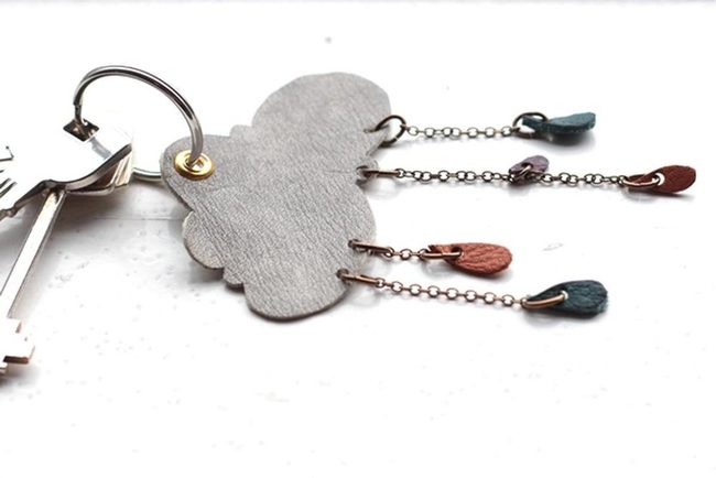 Grey Leather Cloud With Copper Accents