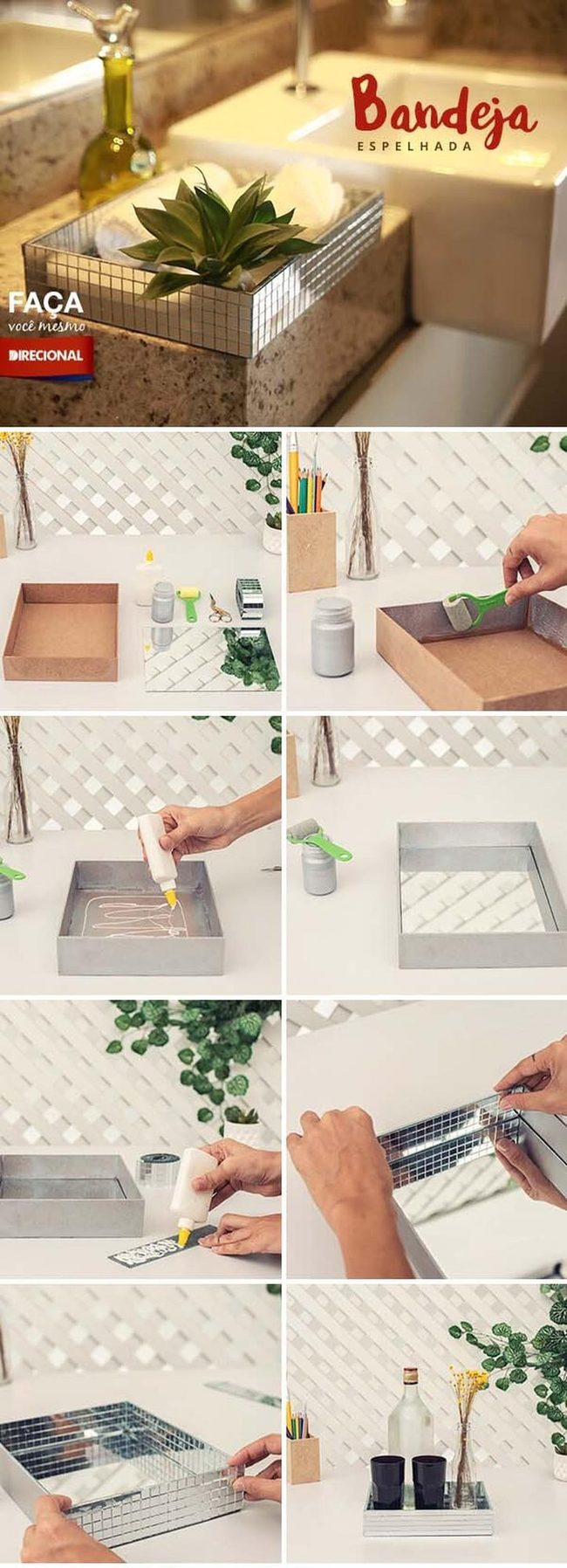 Cardboard Mirror Tray Elegance