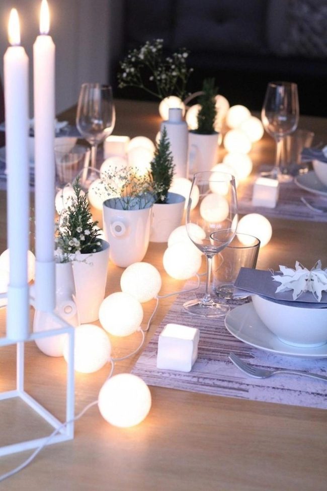 Minimalist White Winter Table