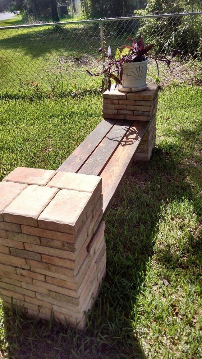 Terracotta Brick Garden Bench