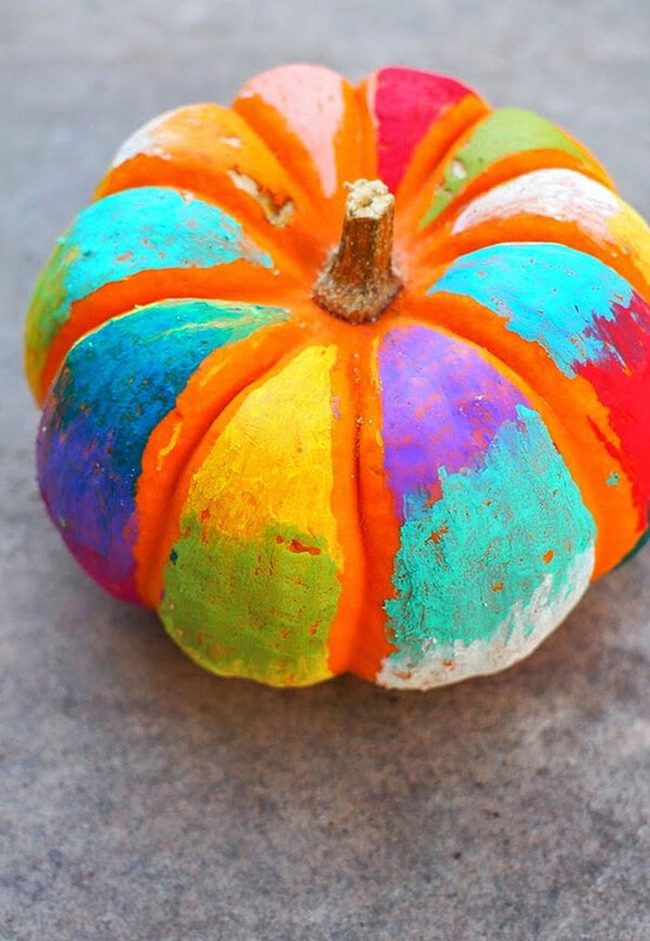 Oil Pastel Pumpkins Pop Bright