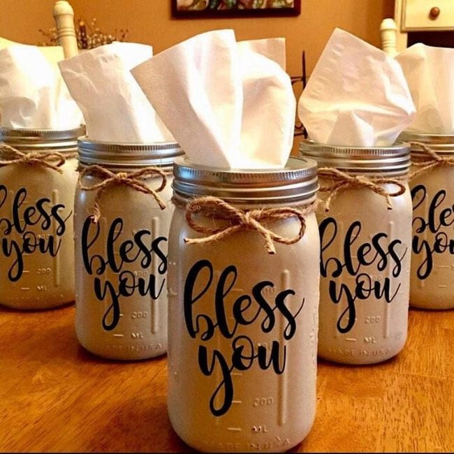 Upcycled Glass Jar Napkin Holders