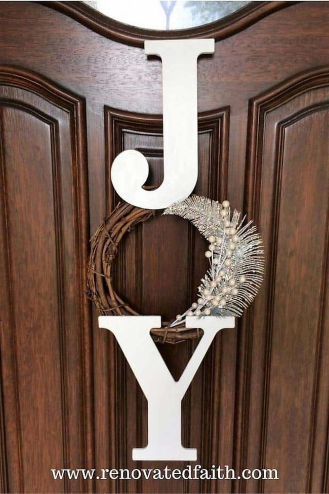 Twig Wreath With Joy Lettering