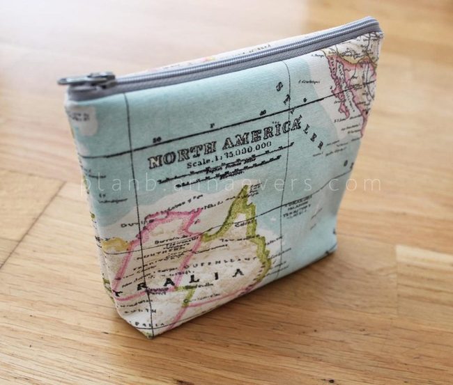 Soft Blue Map Pouches