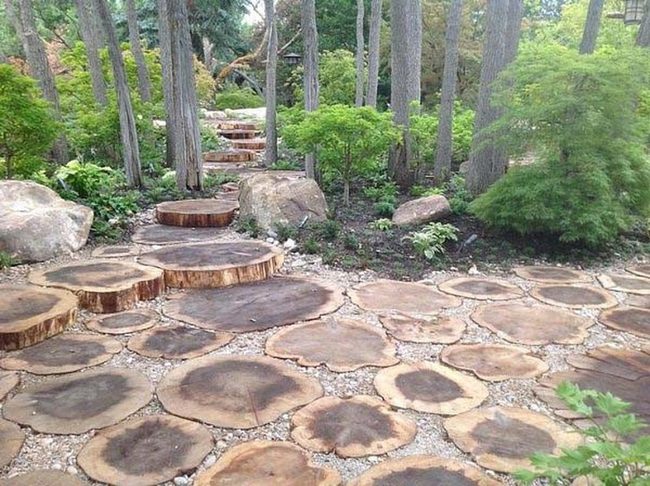 Wood Slice Garden Pathways