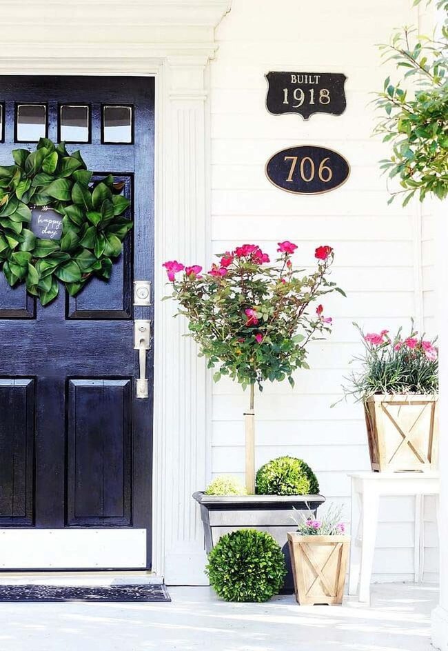 Rose Topiary Trees For Elegant Porches