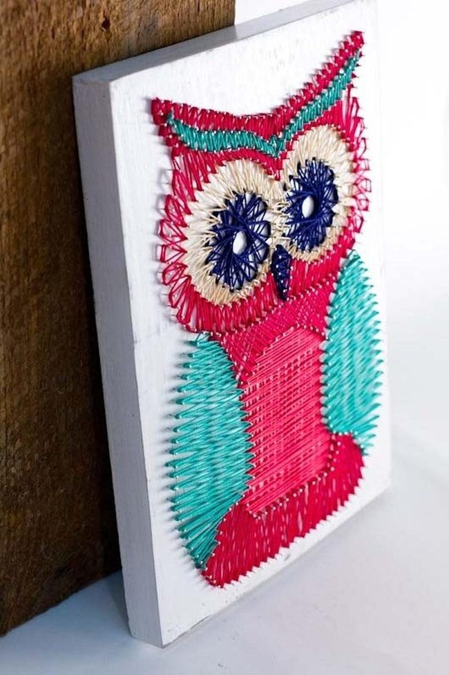Colorful Owl String Art