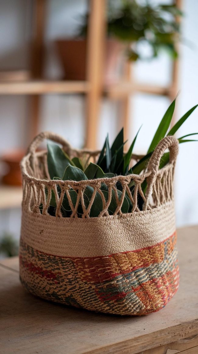 Woven Jute Storage Baskets