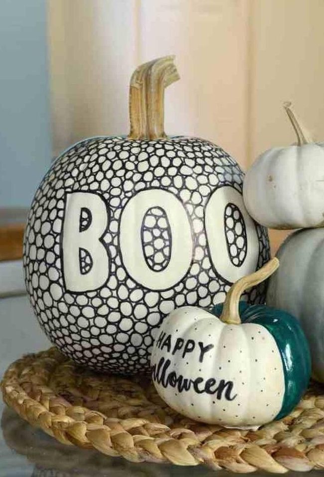 Black And White Dotted Pumpkins