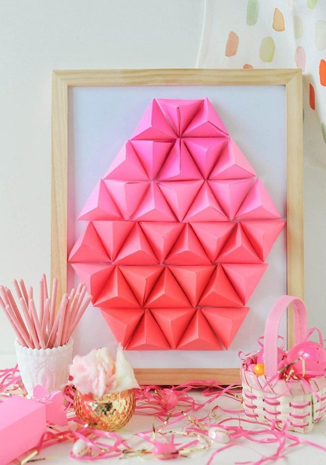 Pink Paper Diamonds Spring Display