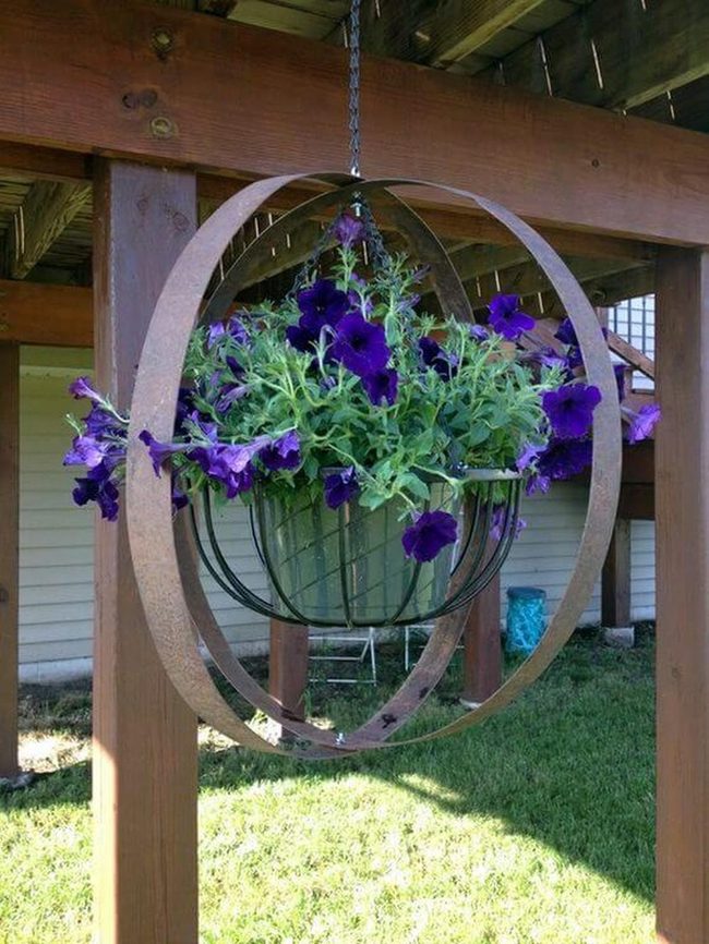 Metallic Sphere Purple Petunias