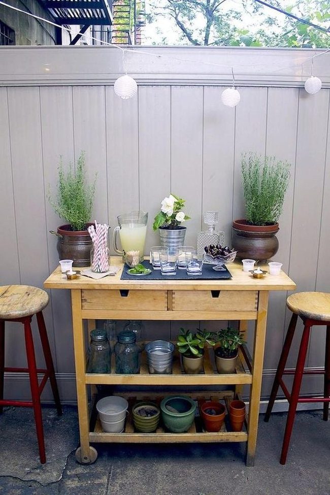 White Lanterns Over Wooden Tables