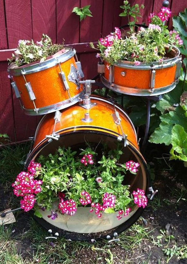 Drum Set Garden Planter