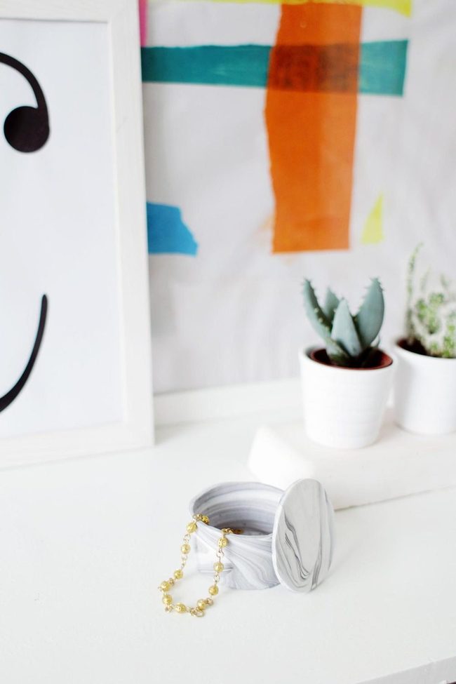 White Marble And Gold Minimalist Display