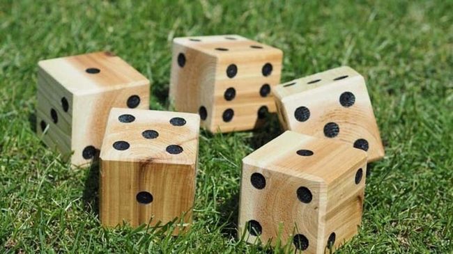 Giant Wooden Dice For Outdoor Yahtzee